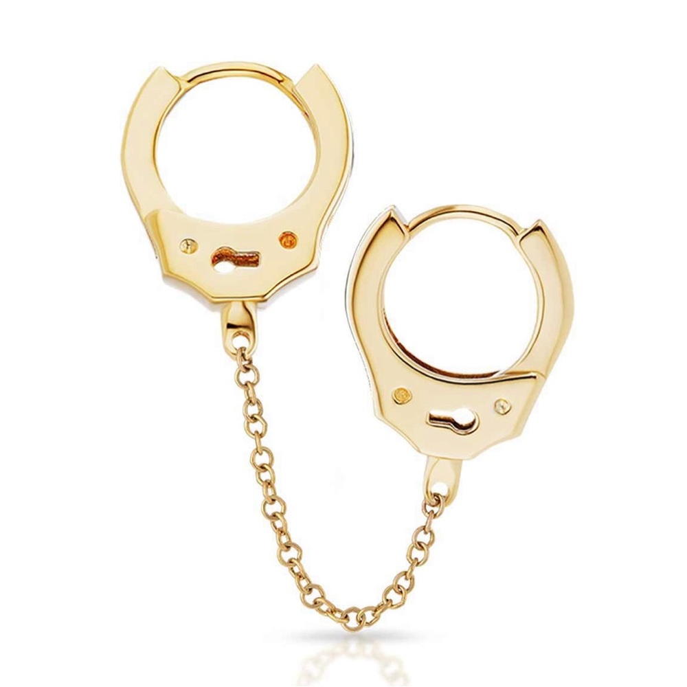 Maria Tash Yellow Gold 6.5mm Handcuff Clicker Medium Chain Hoop Earring